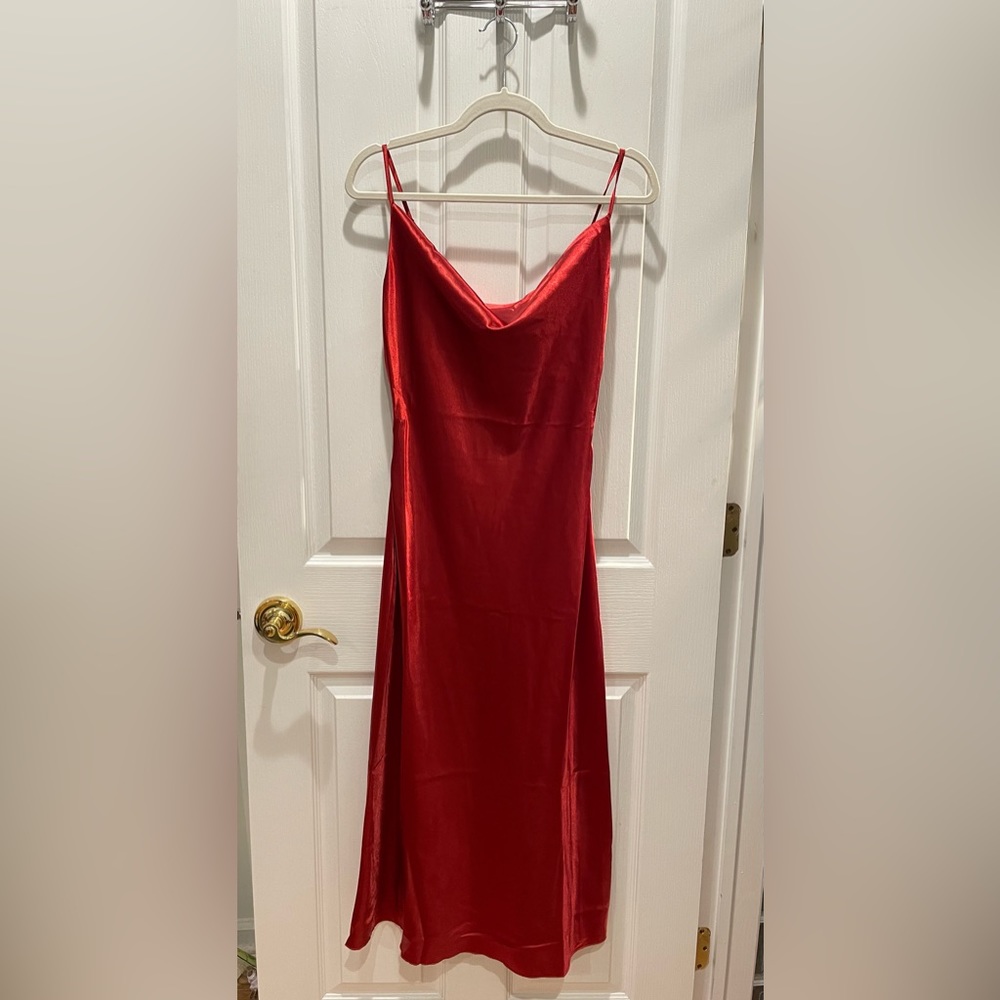 Asos urban threads size 8 satin cowl neck midi dress